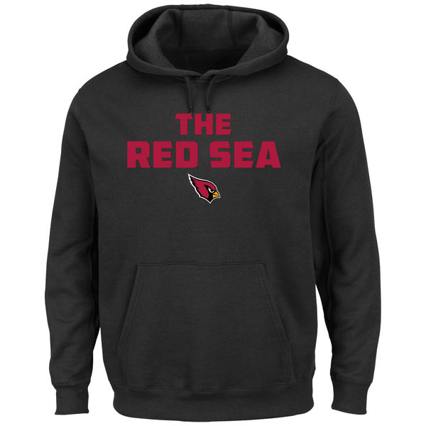 Men Arizona Cardinals Majestic Hot Phrase Pullover Hoodie Black